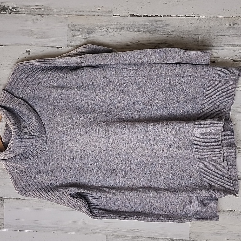 Time and Tru variegated gray cowl neck pullover sweater Size Large (12-14)